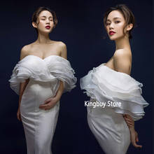 Slim Fishtail Off Shoulder Pregnancy Dress for Studio Shoots Photo Props White Women Photography Props Maternity Dresses 2024 - buy cheap