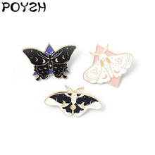 Starry sky moth Enamel Brooch Black white butterfly insect Lapel Pin Backpack clothes Gothic badge jewelry Gifts for friends 2024 - buy cheap