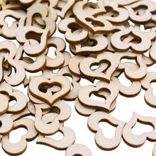 10/20/30/40mm 100Pcs Wooden Hollow Out Love Heart Ornament Craft Scrapbooking Handmade Wood Slices Accessory Decoration 2024 - buy cheap