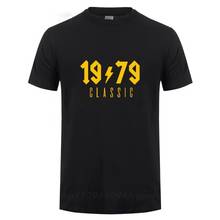 Camiseta nascida em 1979, presente para dia dos pais, 40 anos, presente engraçado para aniversário do papai, homens, manga curta, gola redonda, camiseta de algodão 2024 - compre barato