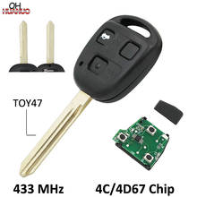 3 Buttons Keyless Entry Fob Remote Key for Toyota 433MHZ With 4C/4D67 Chip Inside TOY47 Uncut Blade 2024 - buy cheap