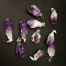Colgante de cristal de cuarzo púrpura Natural para Chakra, amuleto de péndulo de Reiki curativo de alta calidad, 12 unids/lote 2024 - compra barato