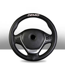 Funda trenzada de cuero genuino para volante de coche Mazda Demio, 15 pulgadas, accesorios interiores 2024 - compra barato