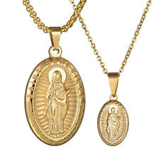 Mother Virgin Mary ожерелье из нержавеющей стали золотая бижутерия серебристого цвета массивное ожерелье Женская религиозная подвеска католические украшения 2024 - купить недорого