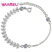 Requintado 925 prata esterlina cristal pulseira para mulheres elegantes natal romântico cauda fin forma corrente pulseiras jóias presentes 2024 - compre barato