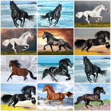 AZQSD Oil Painting By Numbers DIY Horse Handpainted Gift Painting By Numbers Abstract Animal Unframe Kits Home Decoration 2024 - buy cheap