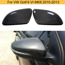 Carbon Fiber Car Rearview Mirror Caps For VW Golf 6 VI MK6 GTI R20 Standard 2010-2013 Side Mirror Covers Shell Replace / Add On 2024 - buy cheap