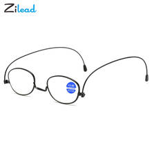 Zilead Anti-blue Light Reading Glasses 360 Degree Rotating Presbyopic Glasses Metal Farsightedness Glasses Unisex With Pocket 2024 - buy cheap