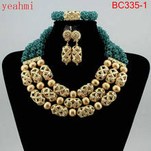 Nigerian White Beads Crystal Costume Jewellery Set Wedding African Beads Jewelry Set New Free Shipping 2024 - buy cheap