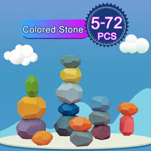 Wood Rainbow Balancing Stacked Stones Toys Colored Gems Wooden Rocks Nordic Baby Building Block Montessori Toys For Children 2024 - buy cheap