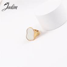 Joolim High End PVD Plated Big Irregular Shell Stainless Steel Finger Rings for Women 2024 - buy cheap