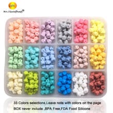 Candy colors Silicone Beads Hexagon Beads 11mm 100pc Food Grade Silicone Teether DIY Pacifier Clips Beads Necklace Baby Teether 2024 - buy cheap