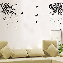 KAKUDER-pegatinas de pared talladas para decoración del hogar, pegatina de Rama, flor, pájaro, para sala de estar, envío directo 2024 - compra barato