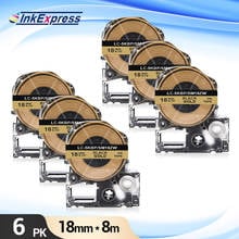 6 шт. 18 мм * 8 м черный золотистого и запечатанных лент для SM18ZW LK-5KBP принтера лента для принтера Epson King Джим тергабыл Pro этикеток Принтер LW-400 700 2024 - купить недорого