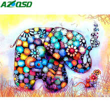 AZQSD Diamond Painting Elephant Animal 5d Diy Needlework Diamond Embroidery Sale Picture Of Rhinestones Handmade Home Decor Gift 2024 - buy cheap