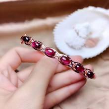 Natural And Real Garnet chain bracelet Free shipping Real natural red garnet 925 sterling silver Luxury bracelets 2024 - buy cheap