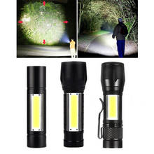Luz de trabajo delgada LED COB recargable, linterna brillante al aire libre para acampar, Mini lámpara para acampar, senderismo, reparación de automóviles de emergencia 2024 - compra barato
