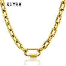 Punk Chain Link Long Necklace Women Men Stainless Steel Gold/Silver Color Choker Necklace Party Fashion Jewelry 2024 - buy cheap