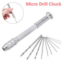 10Pcs New Twist Drill Bit 0.8-3.0mm + 1PC Silver Mini Micro Hand Drill Craft DIY Tools For PCB Crafts Jewelry Watch Making 2024 - buy cheap