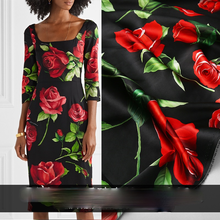 145cm*100cmSpring new digital printing imitation silk chiffon rose silkworm clothing handmade fabric designer fabric by the yard 2024 - buy cheap