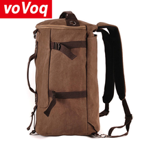 Холщовый Рюкзак в стиле ретро для мужчин, трендовая вместительная сумка для хранения, водонепроницаемая уличная сумка на ремне для коротких поездок 2024 - купить недорого