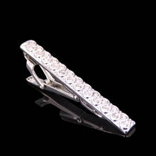 Classic Silvery Tie Clip luxury men's business shirt laser metal crystal tie clip French Wedding Shirt Tie Clip 2024 - buy cheap