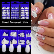 100Pieces/box Short Coffin Nails Full Cover Ballerina Fake Nails Acrylic Artificial False Nail Tips Display Press On Nails Art 2024 - buy cheap