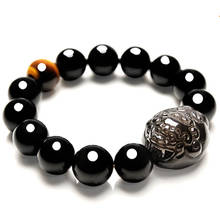 Obsidian Bends Bracelet Natural Stone PiuXui Tiger Eye Feng Shui For Men Women Unisex Wealth Good Luck Charm Handmade Jewelry 2024 - buy cheap