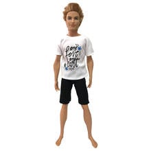 NK One Set Prince Ken doll Costume Fashion Suit White Top Black Shorts Cool Outfit For Barbie Doll Boy Ken Doll Best Child Gift 2024 - buy cheap