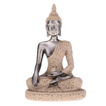 Good Blessing-Seated Sandstone Gesha Buddha Statue Praying Buddha Statue 2024 - buy cheap