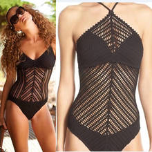 Compre Maiô feminino de malha com transparência, peça única, traje de banho,  push up, monokini, roupa para nadar, vestuário de praia, sexy na loja  on-line NO.1 Fashion Square a um preço de