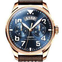 Top Brand Switzerland LOBINNI Japan MIYOTA 9122 Automatic Mechanical Men's Watches Multi-function Sapphire Luminous Clock L16051 2024 - buy cheap