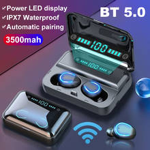 Водонепроницаемые Bluetooth 5,0 беспроводные наушники CVC 8,0, светодиодный сенсорный экран с шумоподавлением и цифровым дисплеем, наушники с зарядным устройством 3500 мАч 2024 - купить недорого
