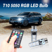 SKYJOYCE-bombilla LED RGB T10 W5W 12SMD COB 194 168 para coche con mando a distancia, luz estroboscópica de lectura Flash de 12V, luces de liquidación 2024 - compra barato
