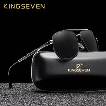 KINGSEVEN BRAND DESIGN Square Men's Polarized Sunglasses Stainless Steel Designer Eyewear Sun glasses Coating Mirror Oculos 2024 - buy cheap