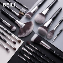 BEILI Black 20 pcs Makeup Brushes Set Professional Goat Synthetic hair Powder Foundation Blush Eyebrow Eyeshadow Make up Brush 2024 - buy cheap