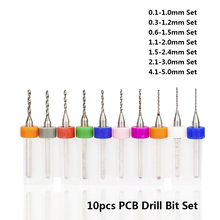 Brocas pcb de haste 0.1-5.0mm, brocas de haste micro broca de 3.175mm, conjunto de placa de circuito de impressão, brocas de perfuração cnc com 10 peças 2024 - compre barato