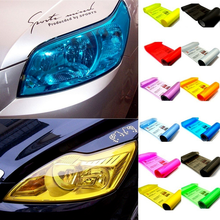 Цветная Автомобильная светильник, световая пленка, стикер для автомобильного светильника, водонепроницаемая полупрозрачная защитная виниловая пленка 30x60 см 2024 - купить недорого