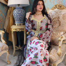Новинка 2021, кружевное Сетчатое платье в этническом стиле с принтом и вышивкой, Дубай, мусульманская женщина, Абая турецкие платья, Халат 2024 - купить недорого