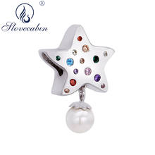 Slovecabin Original 925 Sterling Silver Rainbow Star Dangle Charms For Women Fine Jewelry Making Fit Women Beads Bracelets 2024 - buy cheap