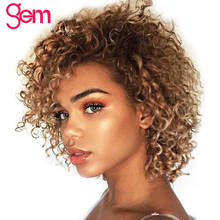 Pixie Cut Wig Bob Curly Human Hair Wigs Peruvian Remy Full Machine Wig #30 #2 Color GEM Curly Bob Human Hair Wigs For Women 2024 - buy cheap