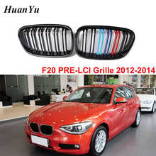 2-slat F20 Pre-LCI Racing Grille for BMW 1 Series Replacement Front Bumper Kidney Grill M color 2012 2013 2014 118i 120i 135i 2024 - buy cheap