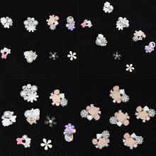 Pingente de cristais de rosas e flores para unhas, 100 pçs, joia de liga 3d, suprimentos para arte de unha, manicure, strass, pedras para decoração de unhas 2024 - compre barato