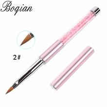 BQAN Professional #2 Pink Nail Brush Art Acrylic Pure Kolinsky Sable Brush 3D Painting Pen Drawing Brush 2024 - buy cheap