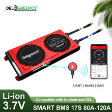 Deligreen  Smart BMS 17S 60V 80A 100A 120A 3.7V li-ion BMS with Bluetooth 485 CAN box NTC UART with balance 2024 - buy cheap