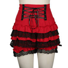 Girl Fashion Cute Black Gothic Steampunk Lolita Ruffle Lace Pumpkin Bloomers Cotton High Waist Shorts Cosplay Little Devil, Fema 2024 - buy cheap