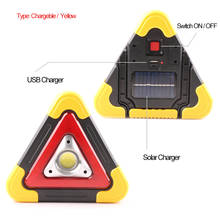 Triângulo portátil aviso led lanterna 4 modos cob led multi-função alça de acampamento luz holofote reparação do carro lâmpada de trabalho 2024 - compre barato