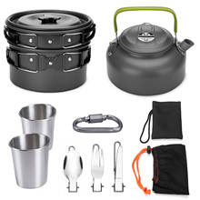 Camping Cookware Set Outdoor Aluminum Cooking Set Water Kettle Pan Pot Travelling Hiking Picnic Tableware Equipment Tourism 2024 - buy cheap