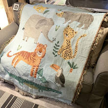 Cute Animal World Throw Blanket Decorative Cobertor Creative Landscape Manta Para Sofa Tablecloth Travel Tassel Blankets For Bed 2024 - buy cheap