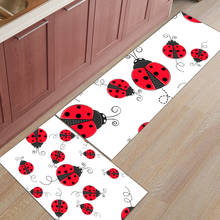 2Pcs/Set Red Ladybug Kitchen Accessories Door Mat Tapete Doormats Bathroom Carpet Room Pad Floor Mats Home Rugs 2024 - buy cheap